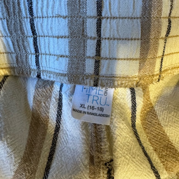 Time and Tru Beige and Brown Striped Pants - Picture 2 of 4